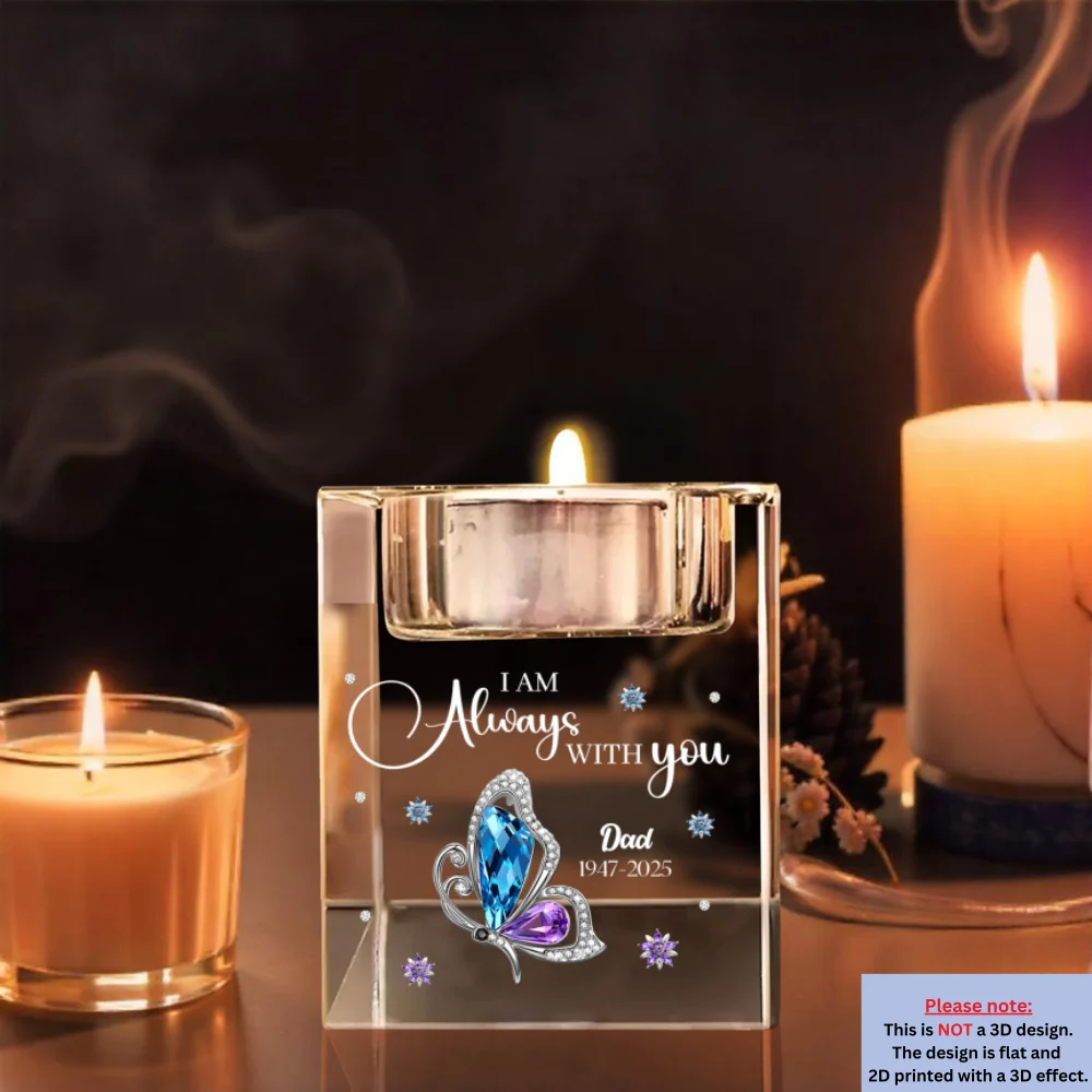 I Am Always With You - Personalized Custom Crystal Candle Holder - Image 7