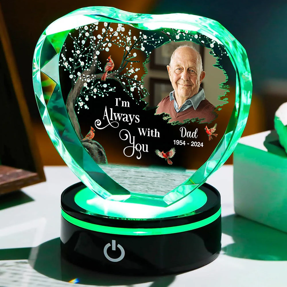 I Am Always With You - Personalized Custom Crystal Led Light - Image 4