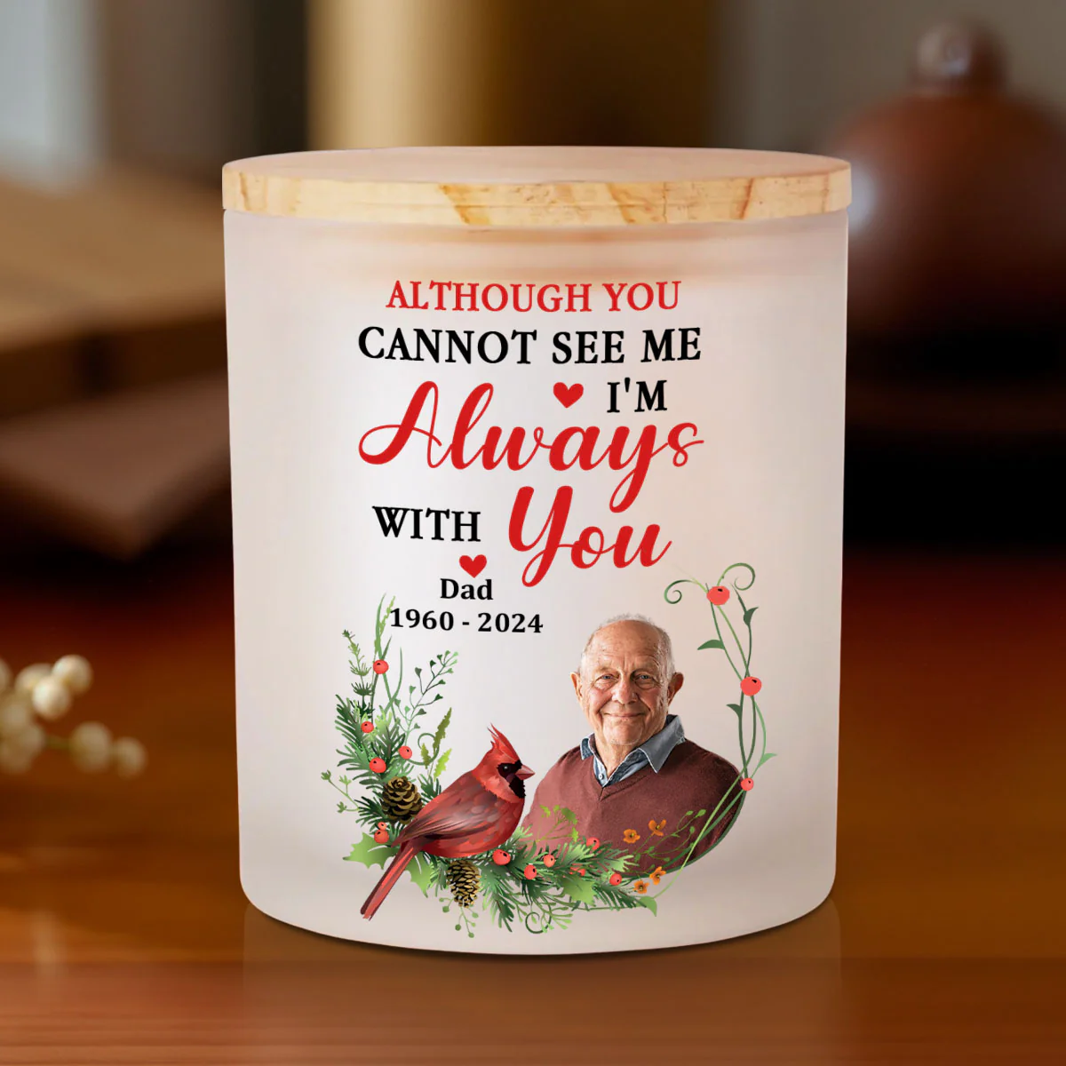 I Am Always With You - Personalized Custom Glass Jar With LED Candle - Image 2