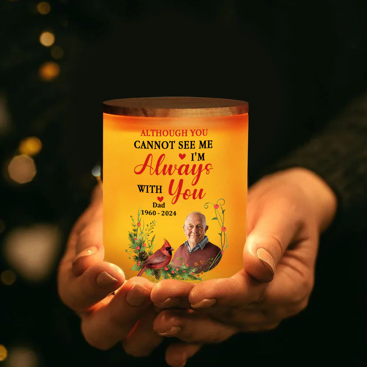 I Am Always With You - Personalized Custom Glass Jar With LED Candle - Image 3