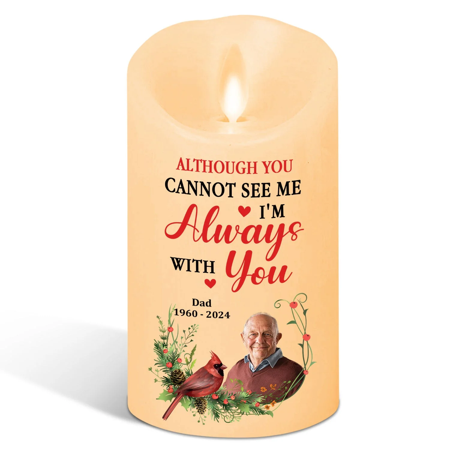 I Am Always With You - Personalized Custom LED Candle - Image 2