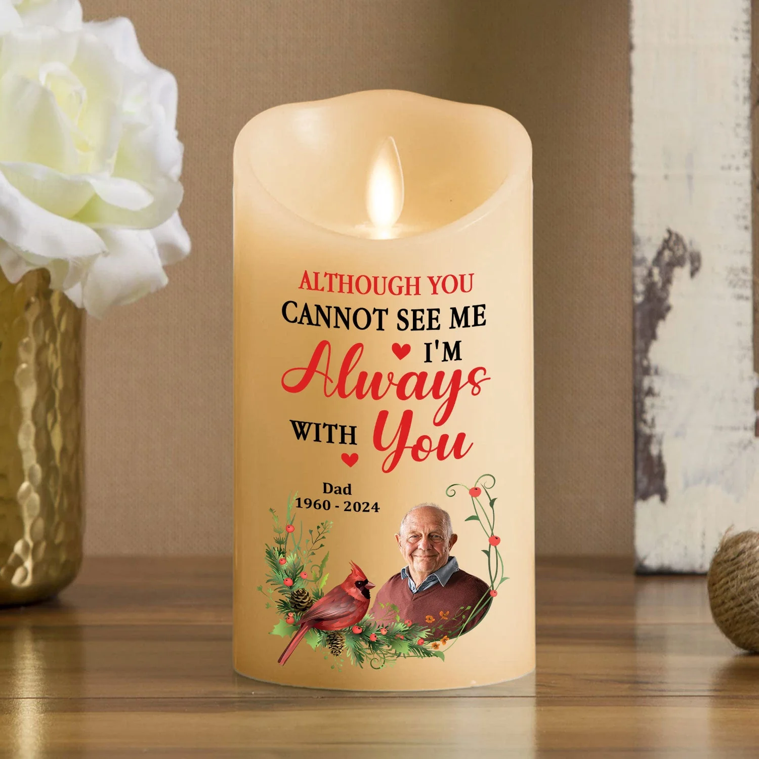 I Am Always With You - Personalized Custom LED Candle - Image 3