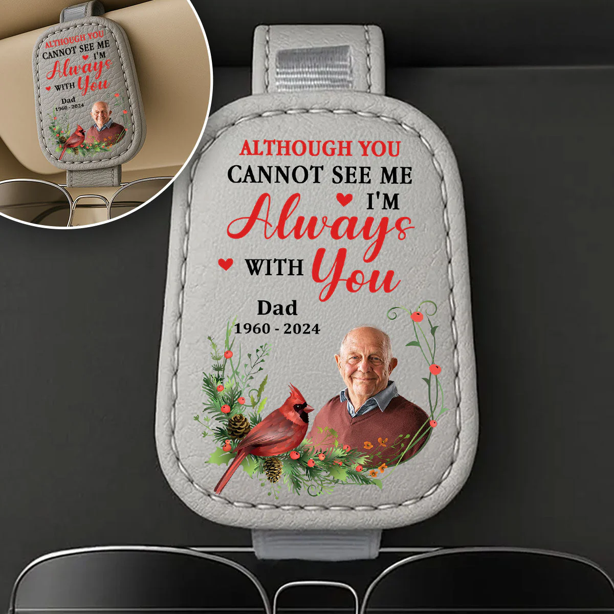 I Am Always With You - Personalized Custom Sunglasses Holder For Car Visor - Image 2