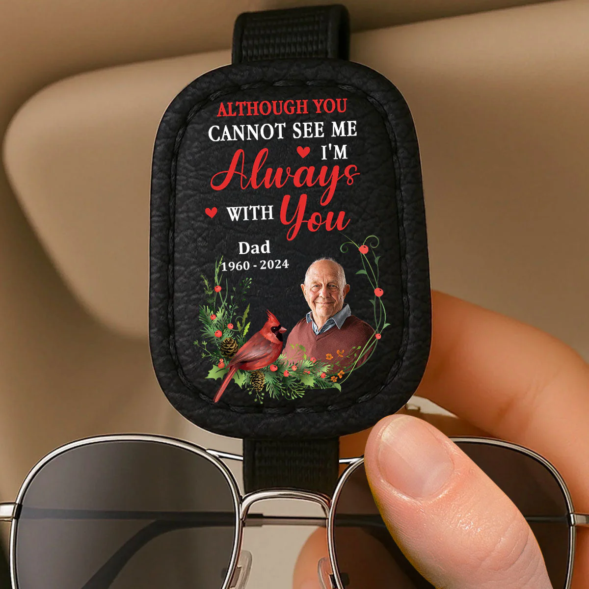I Am Always With You - Personalized Custom Sunglasses Holder For Car Visor - Image 4