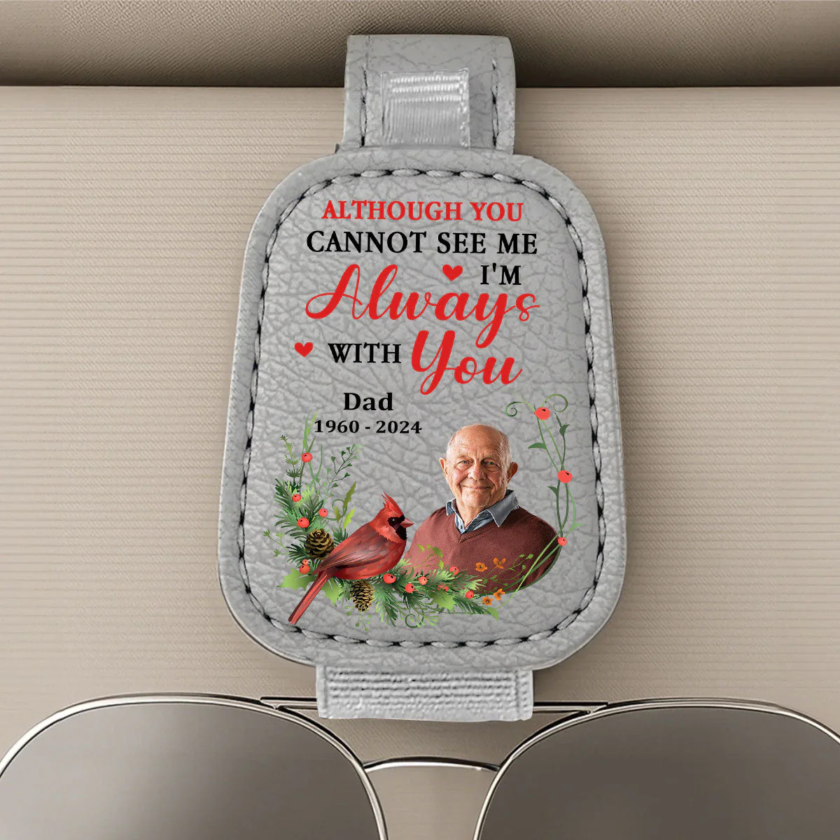 I Am Always With You - Personalized Custom Sunglasses Holder For Car Visor - Image 6