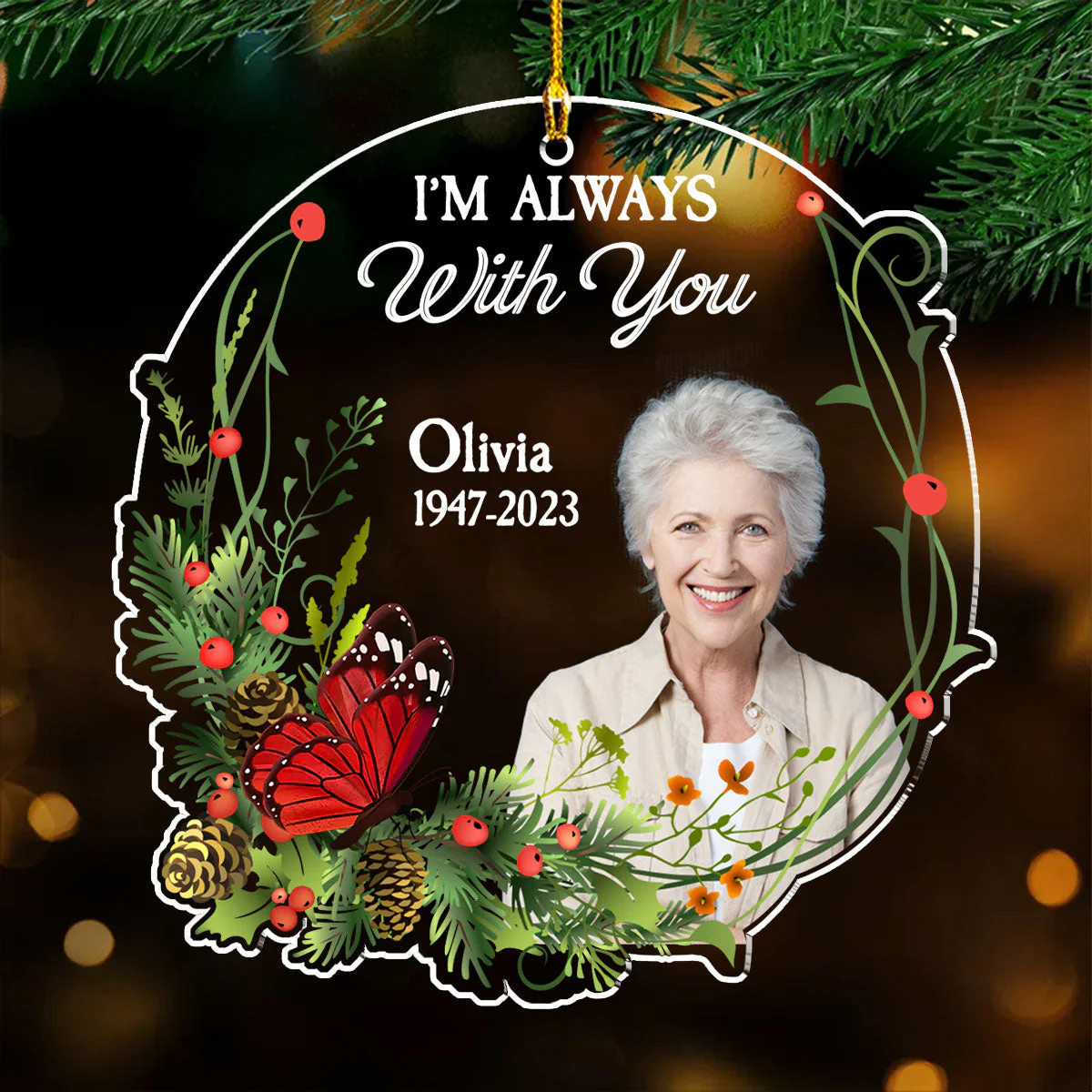 I Am Always With You Version 2 - Personalized Custom Acrylic Ornament - Image 3