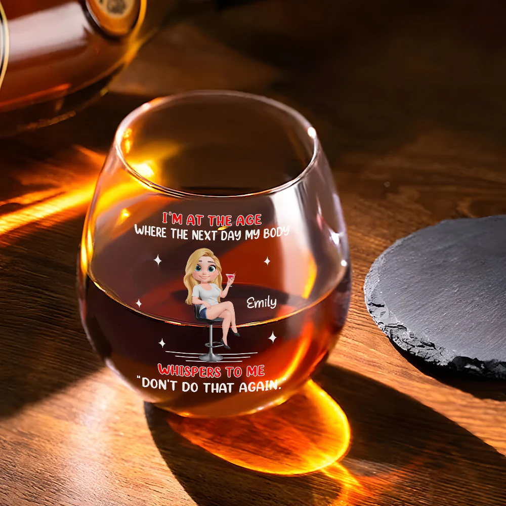 I Am At The Age - Personalized Custom Wine Glass - Image 2