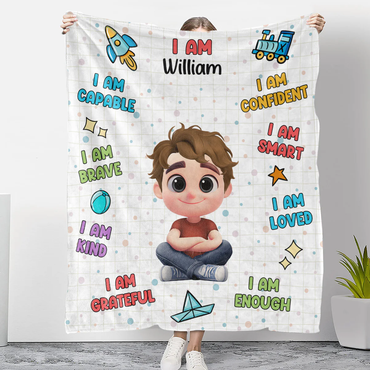 I Am Confident - Personalized Custom Fleece Blanket