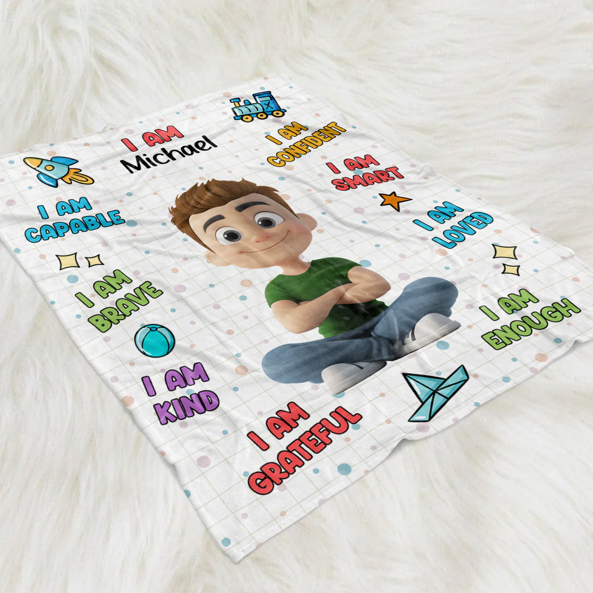 I Am Confident - Personalized Custom Fleece Blanket - Image 2