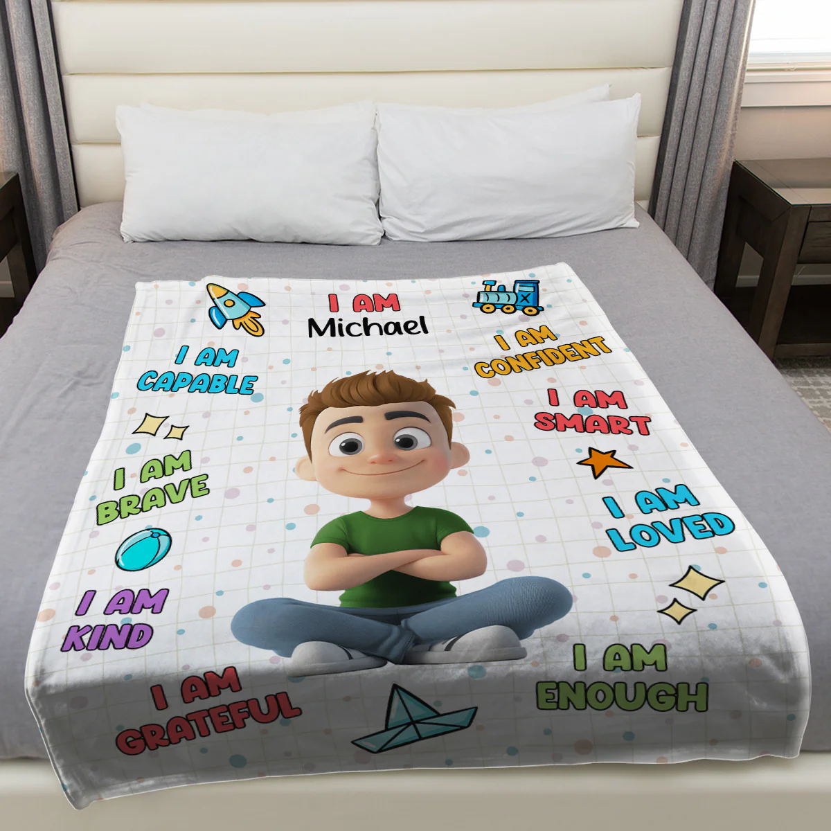 I Am Confident - Personalized Custom Fleece Blanket - Image 5