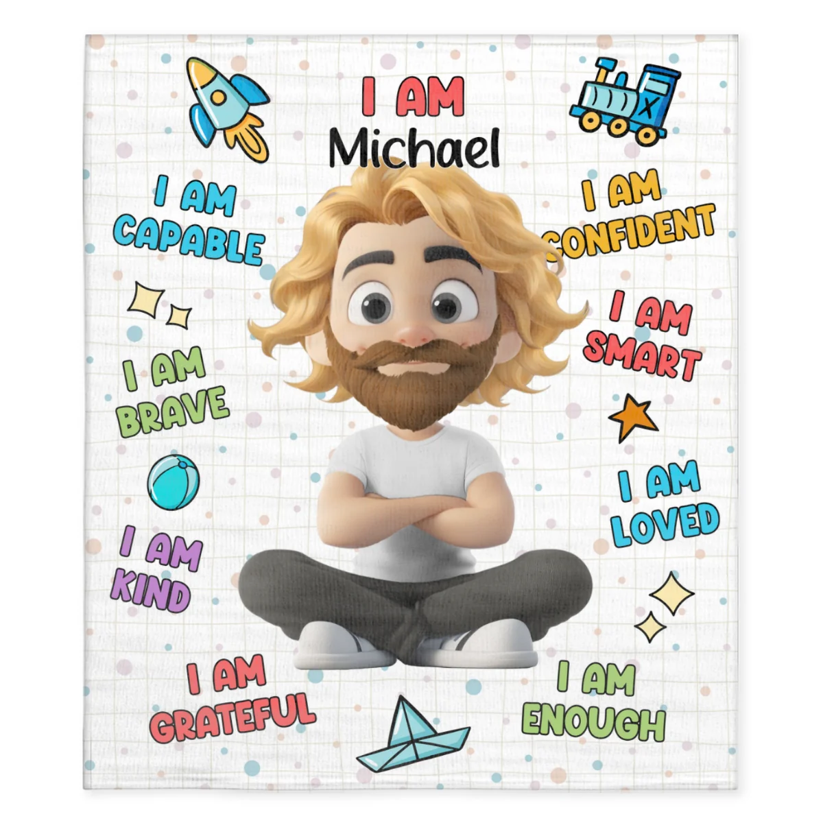 I Am Confident - Personalized Custom Fleece Blanket - Image 7