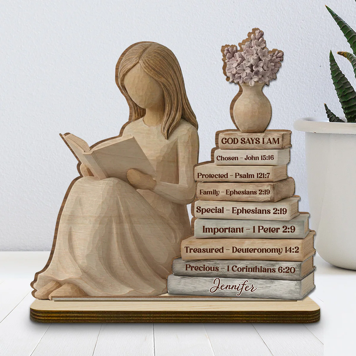 I Am Everything - Personalized Custom 2-Layer Wood Plaque With Flat Base