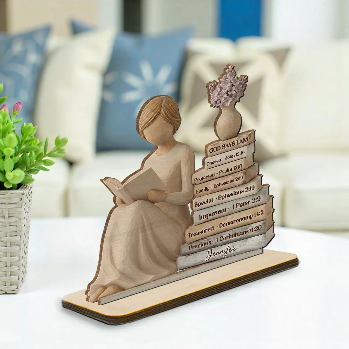 I Am Everything - Personalized Custom 2-Layer Wood Plaque With Flat Base - Image 2