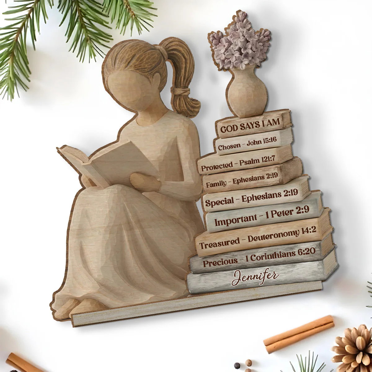 I Am Everything - Personalized Custom 2-Layer Wood Plaque With Flat Base - Image 4
