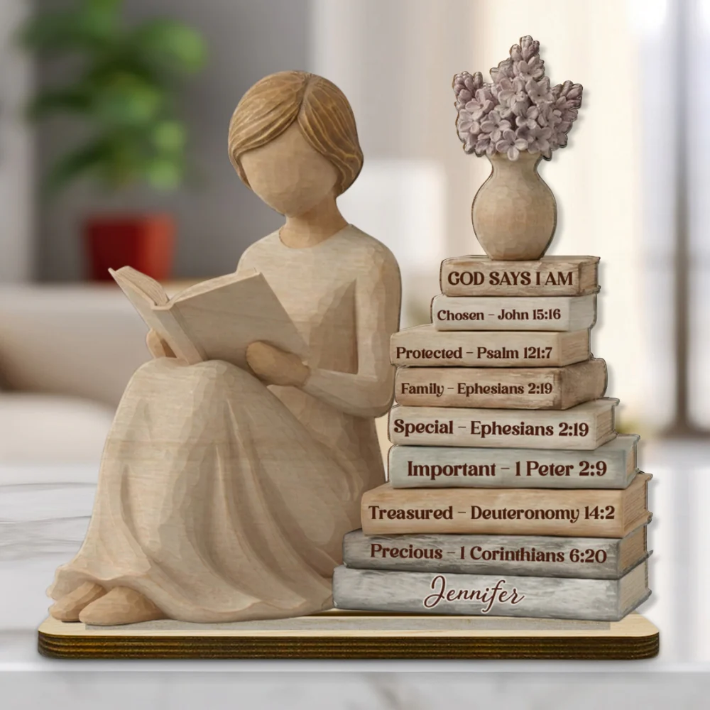 I Am Everything - Personalized Custom 2-Layer Wood Plaque With Flat Base - Image 5