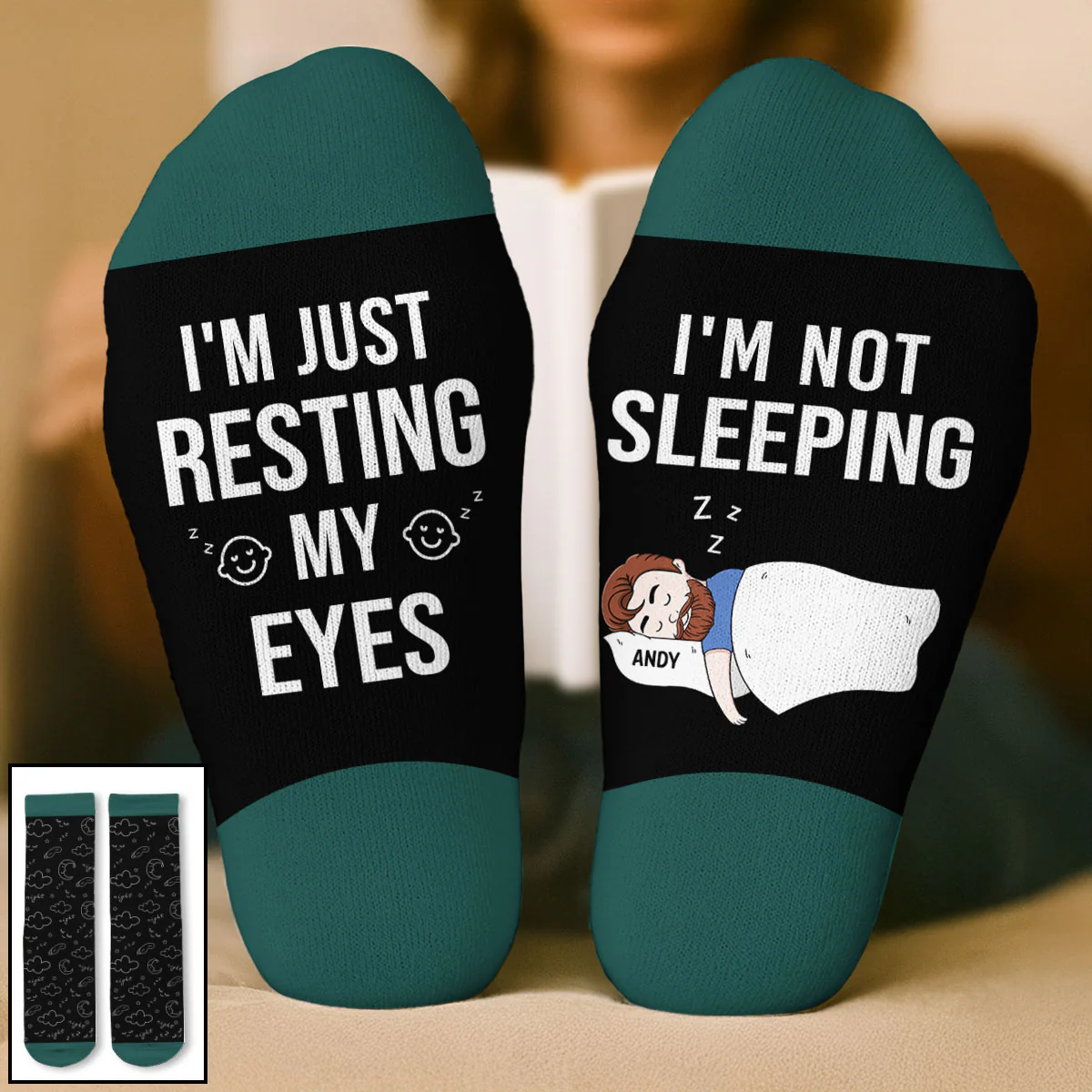 I Am Just Resting My Eyes - Personalized Custom Crew Socks - Image 2