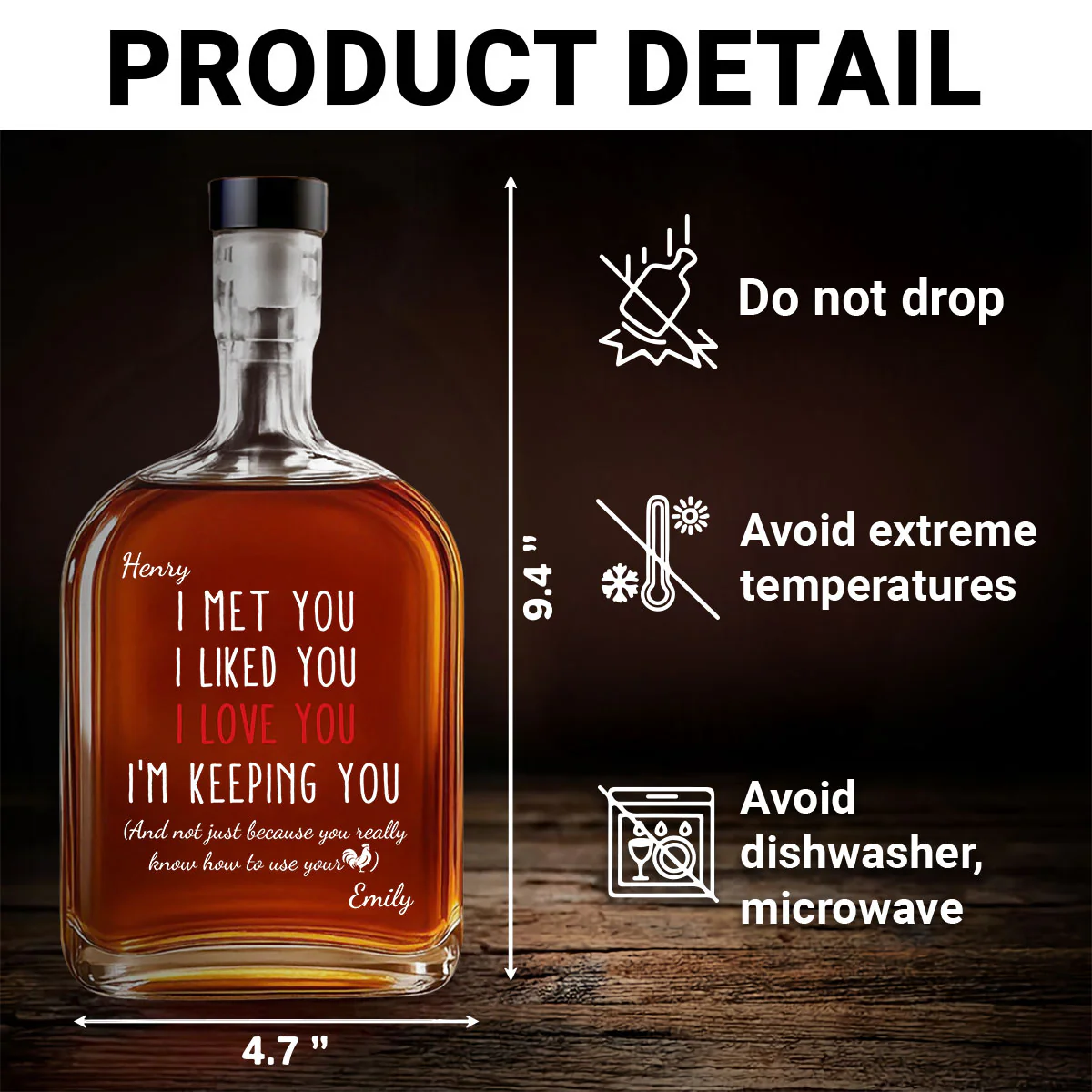 I Am Keeping You - Personalized Custom Spirits Decanter - Image 5