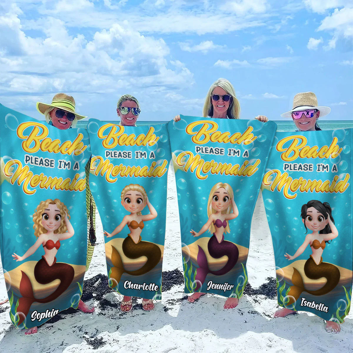 I Am Mermaid - Personalized Custom Beach Towel - Image 2