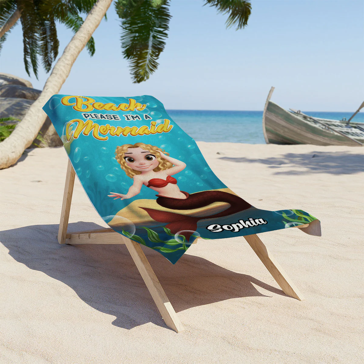 I Am Mermaid - Personalized Custom Beach Towel - Image 4