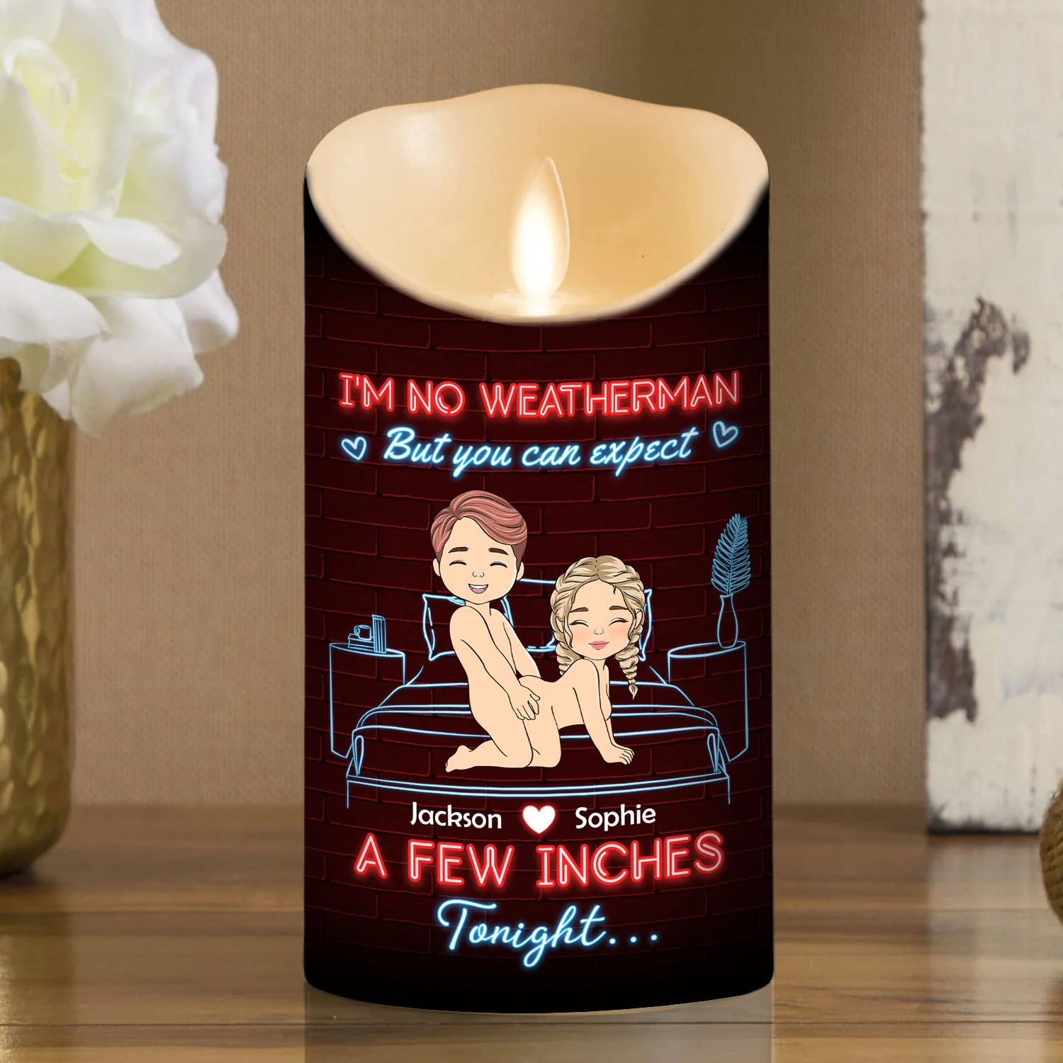 I Am No Weatherman - Personalized Custom LED Candle - Image 2