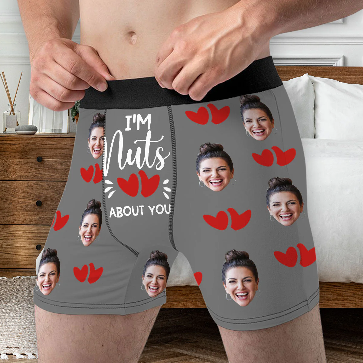 I Am Nuts About You - Personalized Photo Men's Boxer Briefs - Image 2