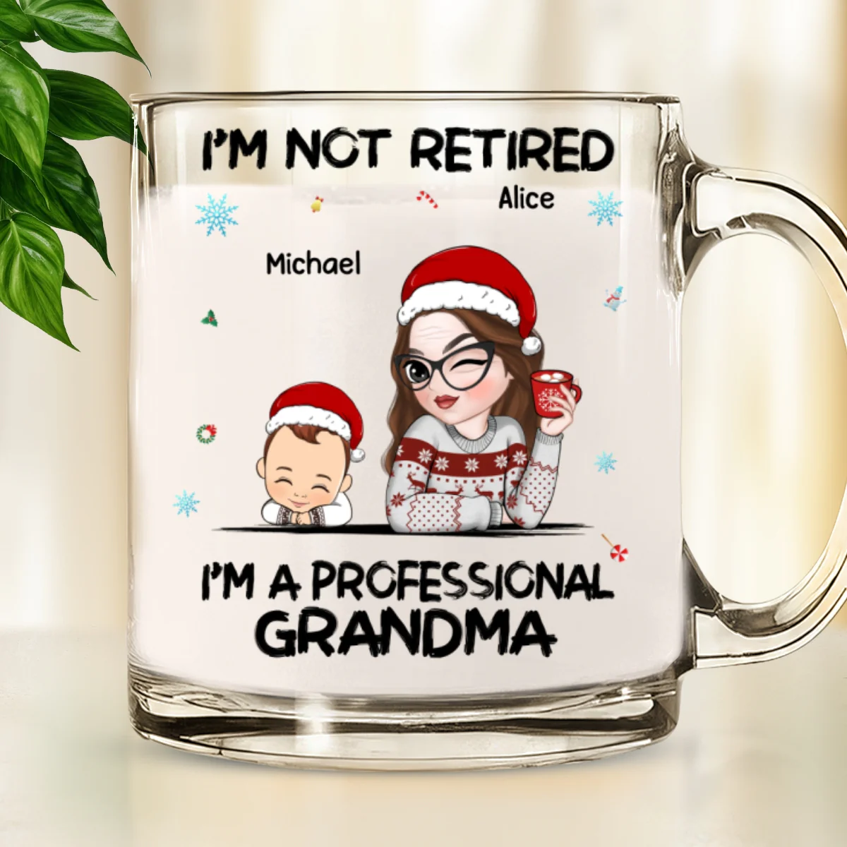 I Am Professional Grandma - Personalized Custom Glass Mug - Image 5