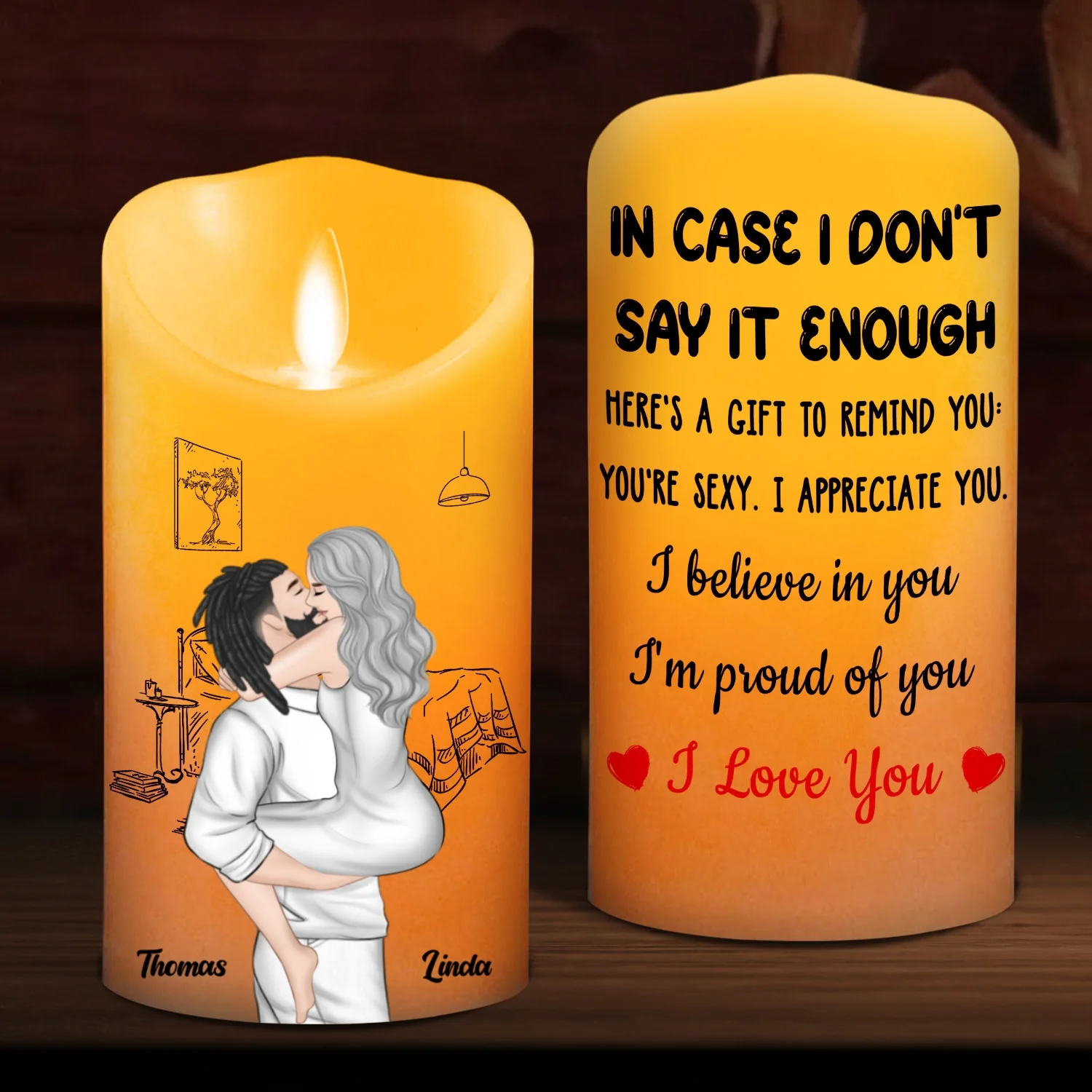 I Am Proud Of You - Personalized Custom LED Candle - Image 7