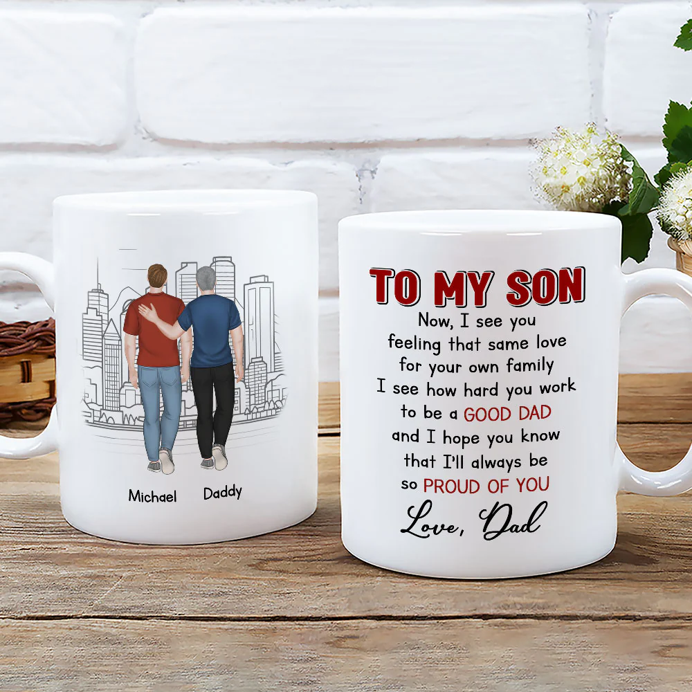 I Am Proud Of You Son - Personalized Custom Coffee Mug - Image 2