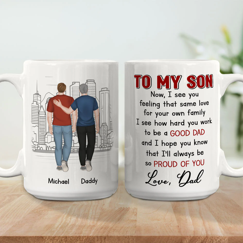 I Am Proud Of You Son - Personalized Custom Coffee Mug - Image 5
