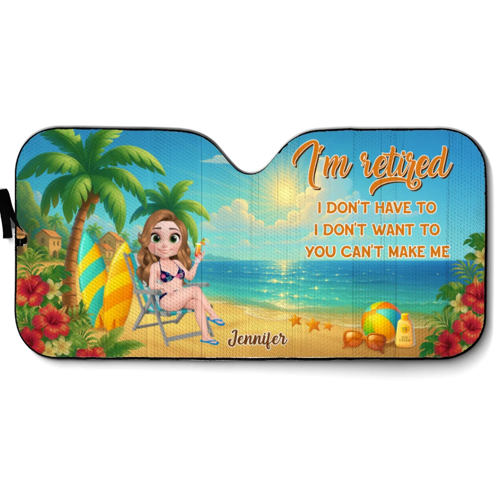 I Am Retired I Do Not Care - Personalized Custom Car Sunshade - Image 7