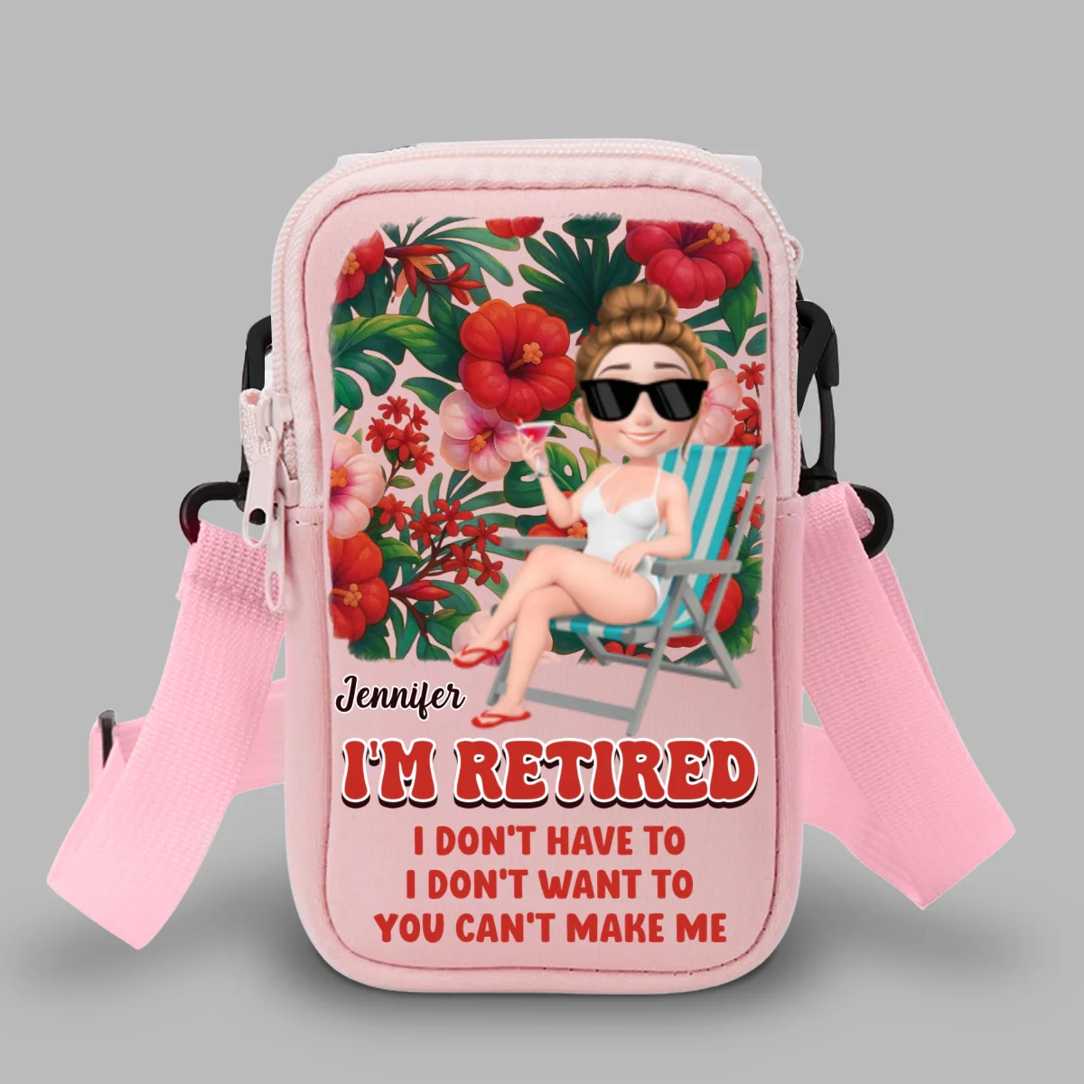 I Am Retired - Personalized Custom Water Bottle Carrier Bag - Image 12
