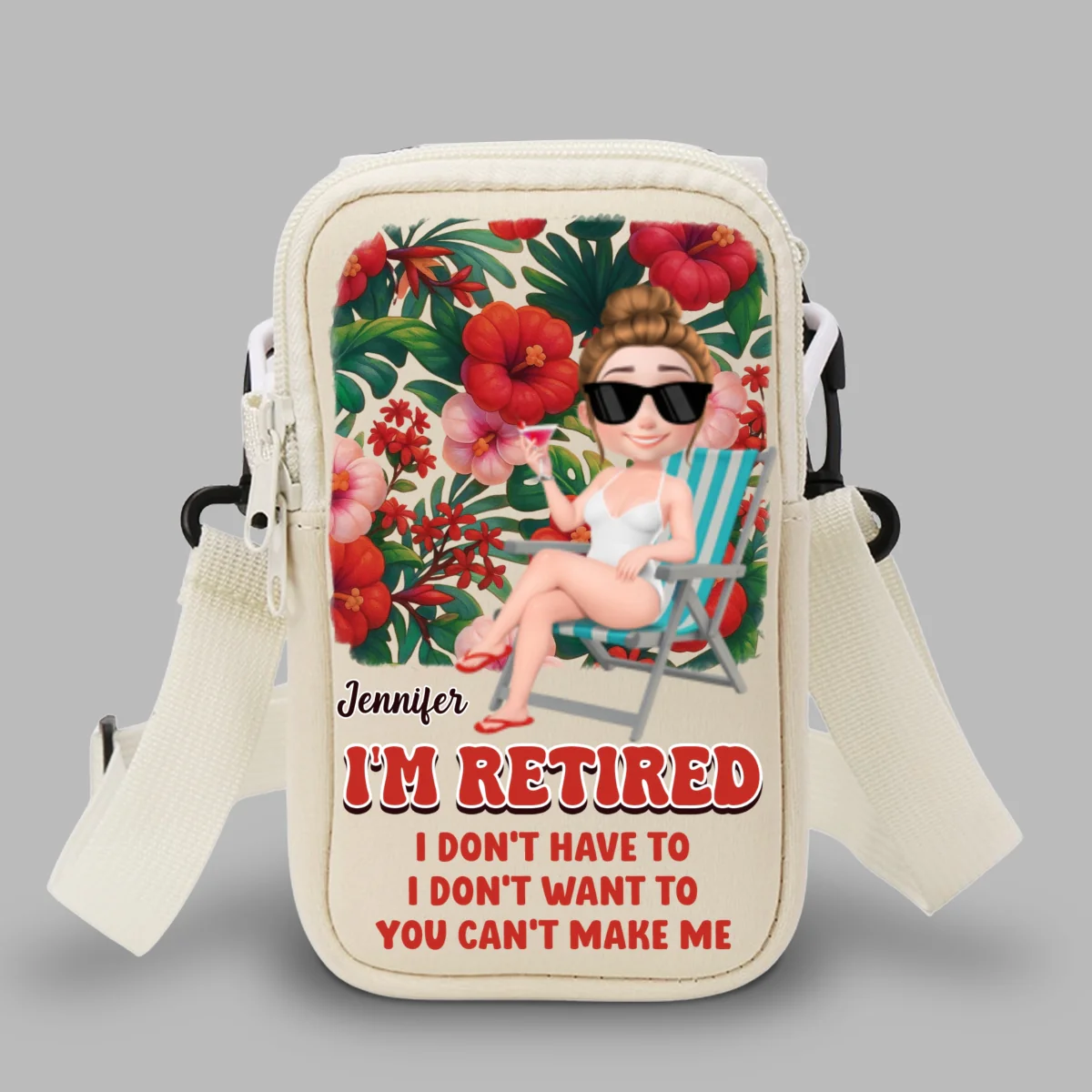 I Am Retired - Personalized Custom Water Bottle Carrier Bag - Image 13