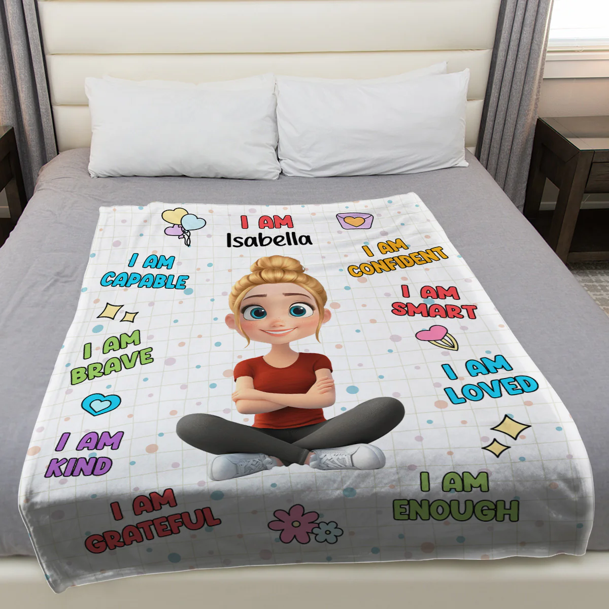 I Am Smart - Personalized Custom Fleece Blanket - Image 5