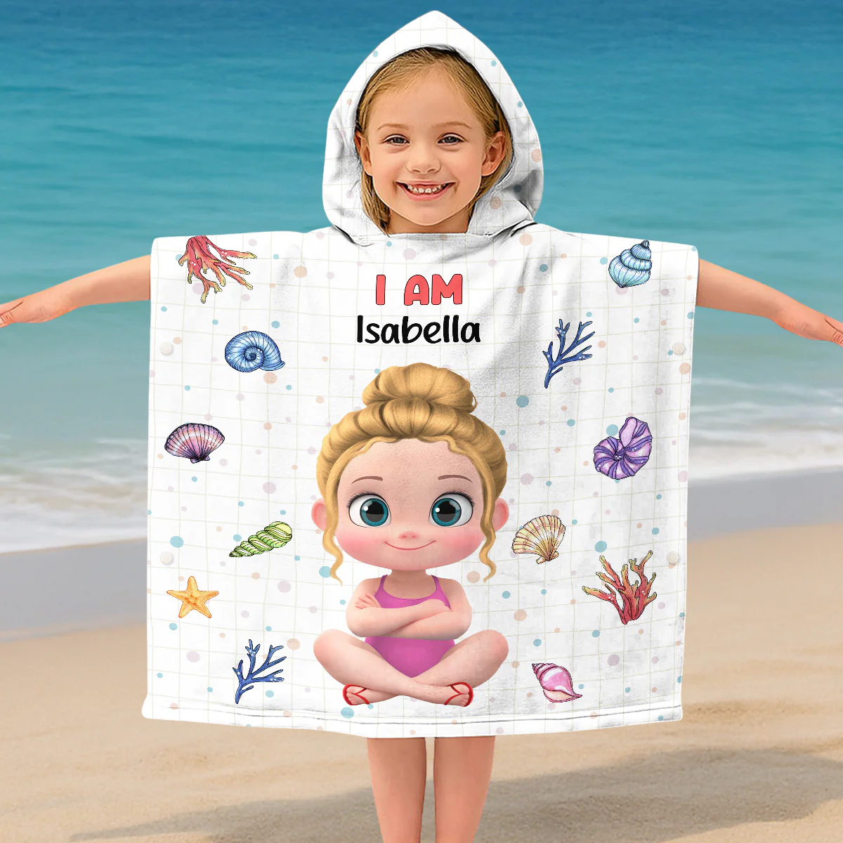 I Am Smart - Personalized Custom Hooded Beach Towel