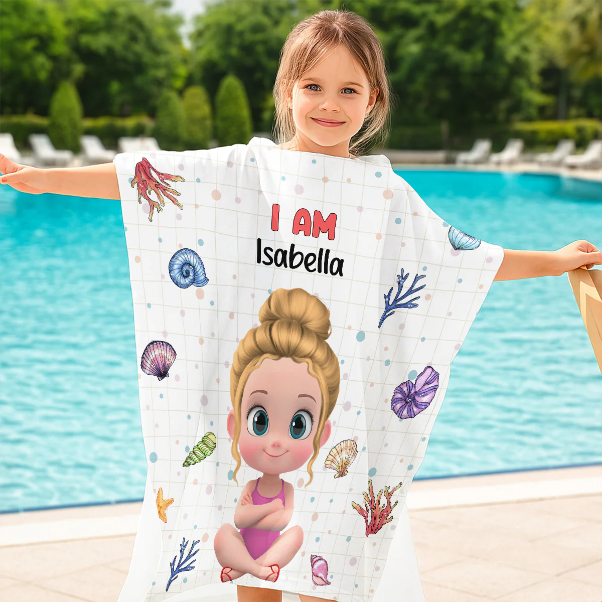 I Am Smart - Personalized Custom Hooded Beach Towel - Image 4