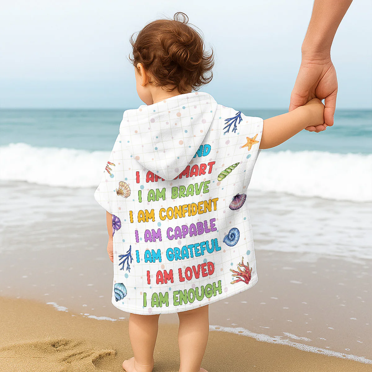 I Am Smart - Personalized Custom Hooded Beach Towel - Image 5