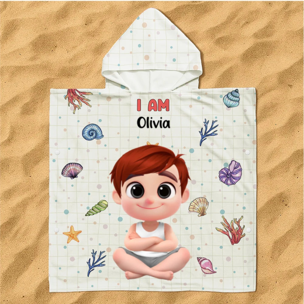 I Am Smart - Personalized Custom Hooded Beach Towel - Image 8