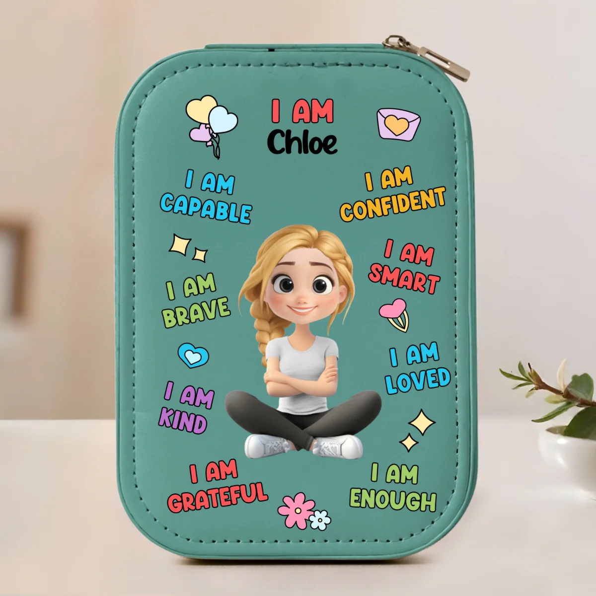 I Am Smart - Personalized Custom Jewelry Box With LED Mirror - Image 10