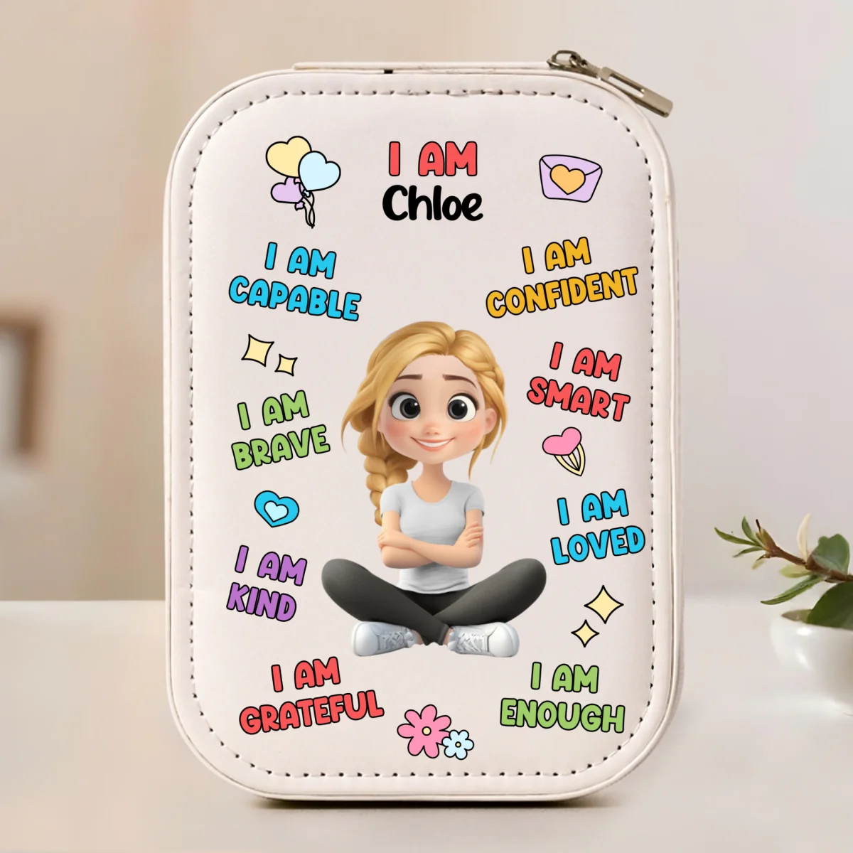 I Am Smart - Personalized Custom Jewelry Box With LED Mirror - Image 9