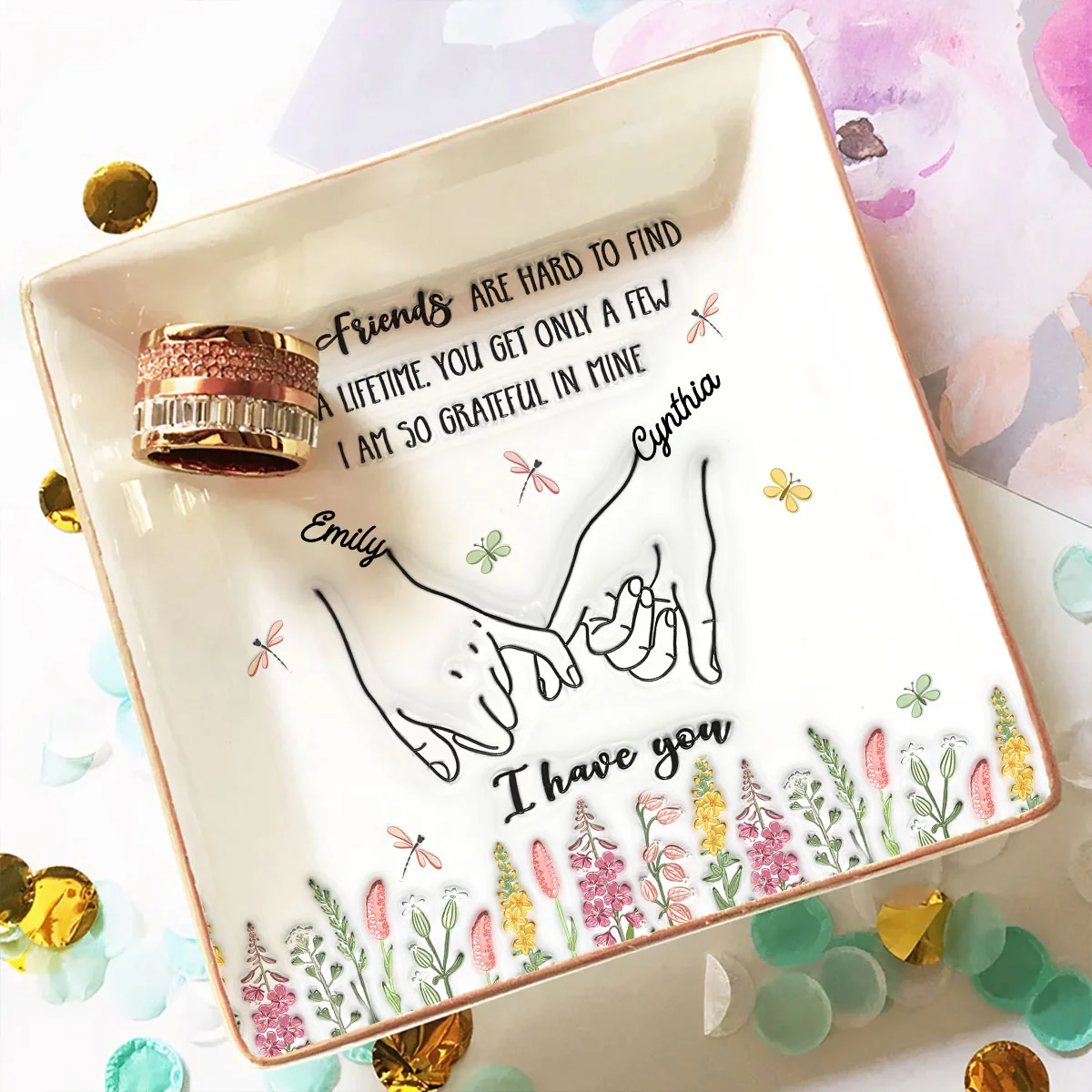 I Am So Grateful - Personalized Custom Jewelry Dish - Image 2