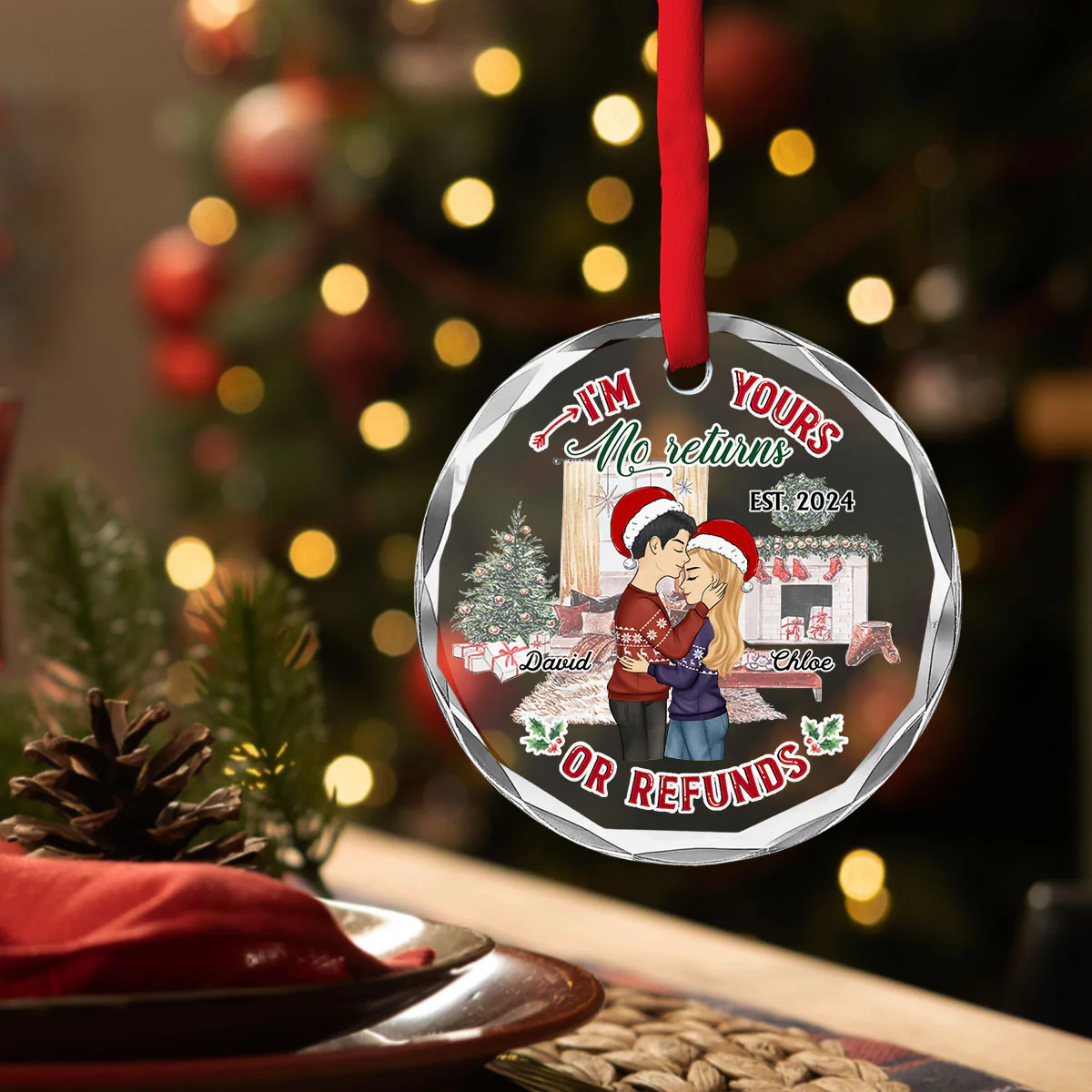I Am Your No Refunds - Personalized Custom Glass Ornament - Image 2