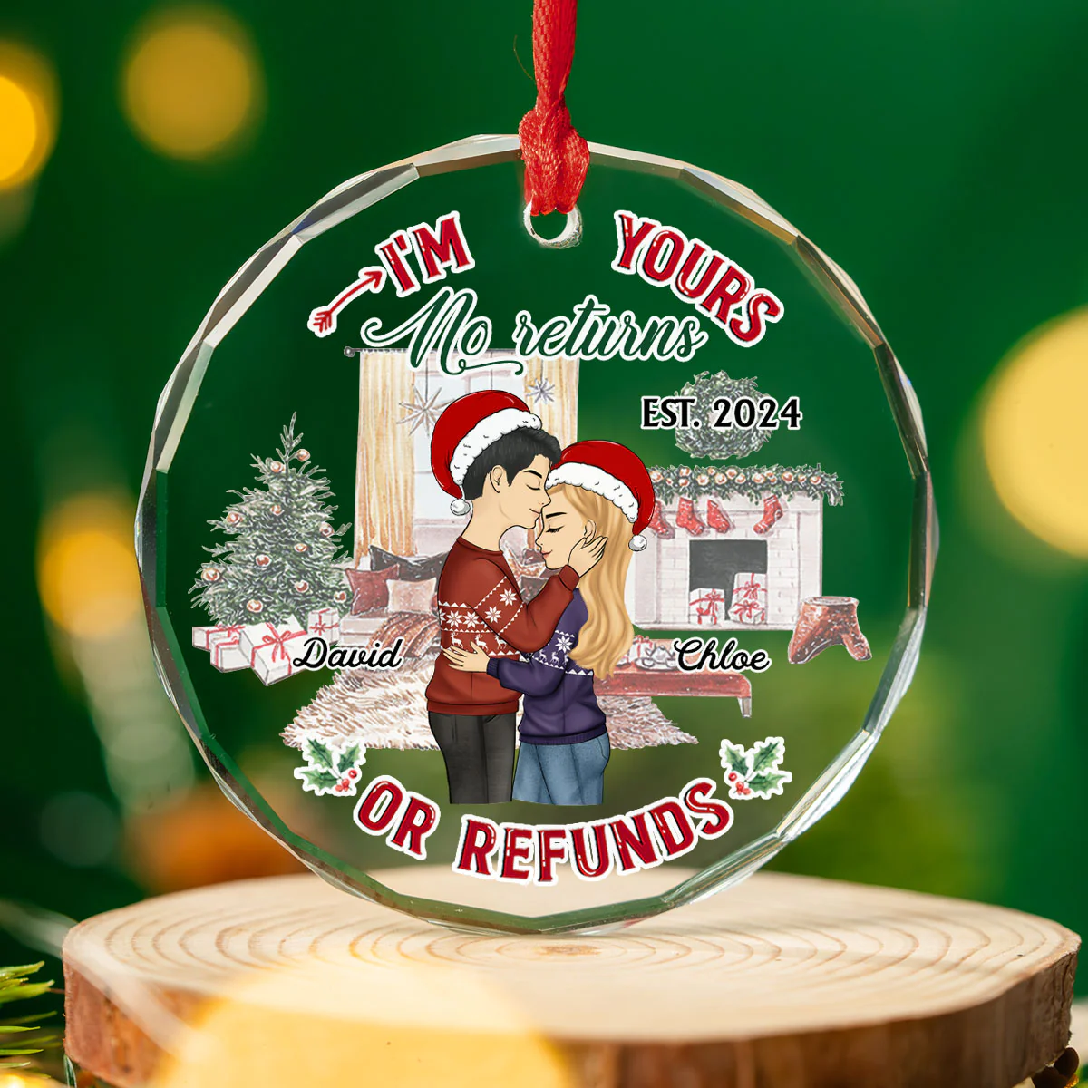I Am Your No Refunds - Personalized Custom Glass Ornament - Image 3