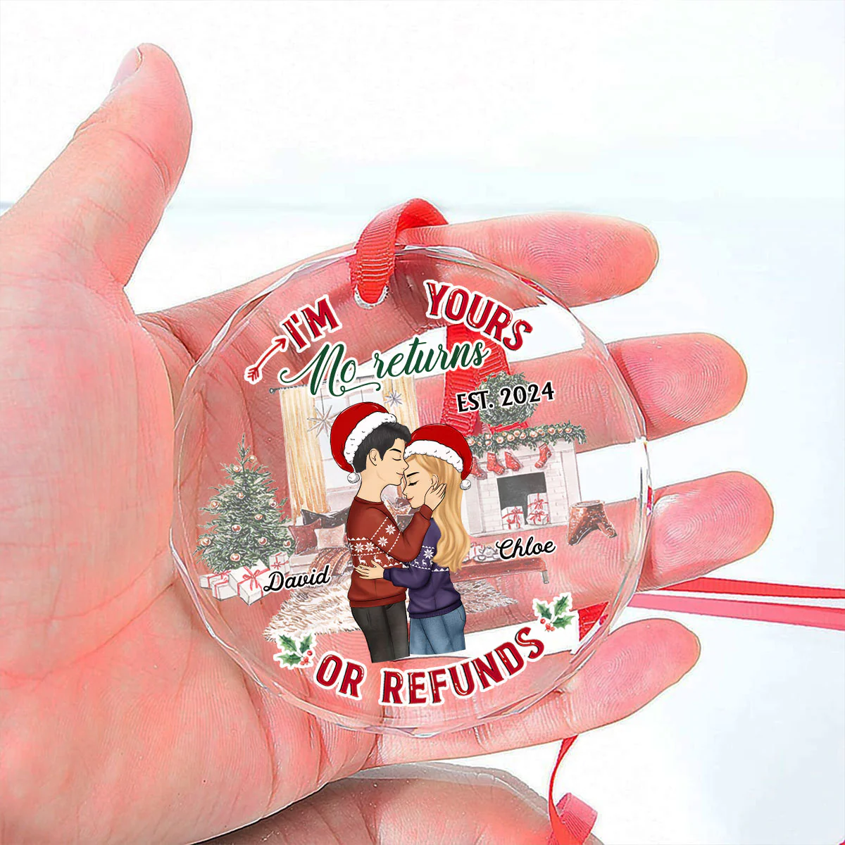 I Am Your No Refunds - Personalized Custom Glass Ornament - Image 4