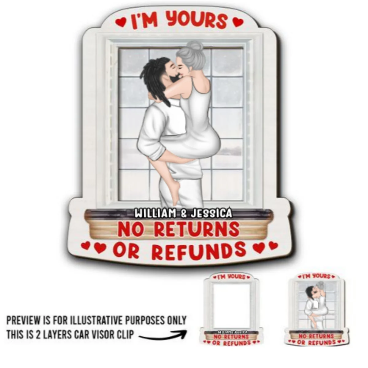 I Am Yours - Personalized Custom Car Visor Clip - Image 5