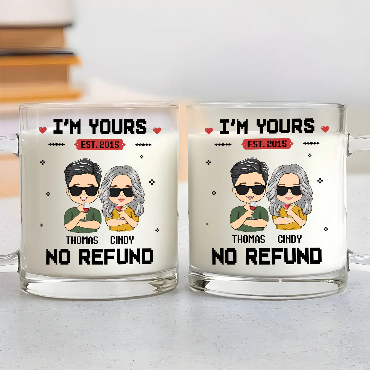 I Am Yours - Personalized Custom Glass Mug - Image 3