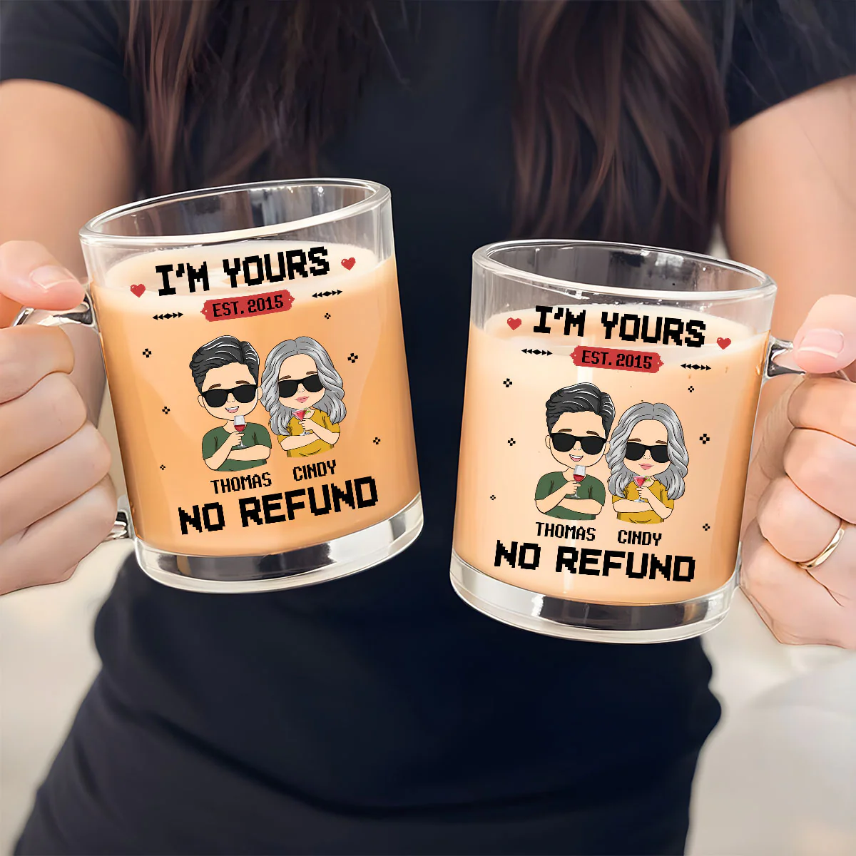 I Am Yours - Personalized Custom Glass Mug - Image 4