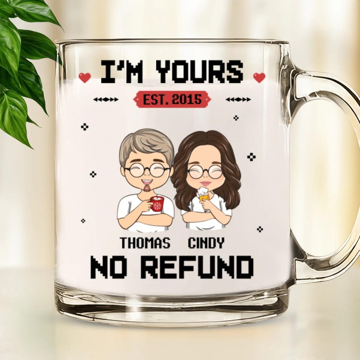 I Am Yours - Personalized Custom Glass Mug - Image 6