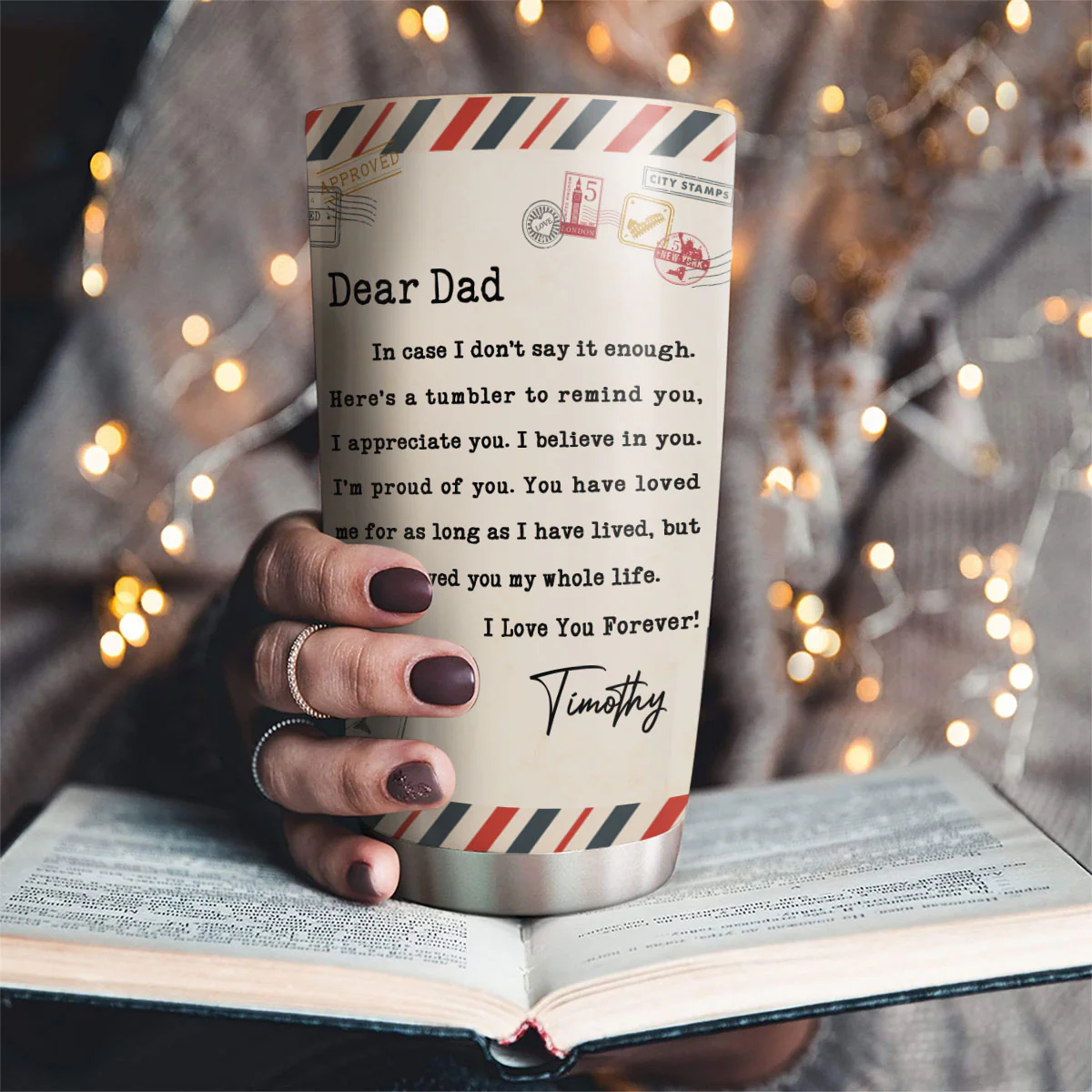 I Appreciate You Dad - Personalized Custom Tumbler - Image 2