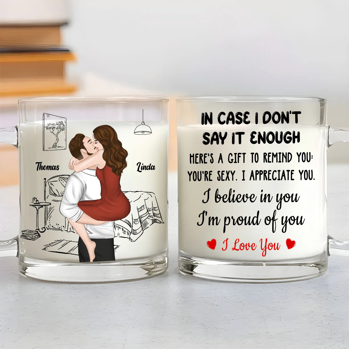 I Believe In You - Personalized Custom Glass Mug - Image 3
