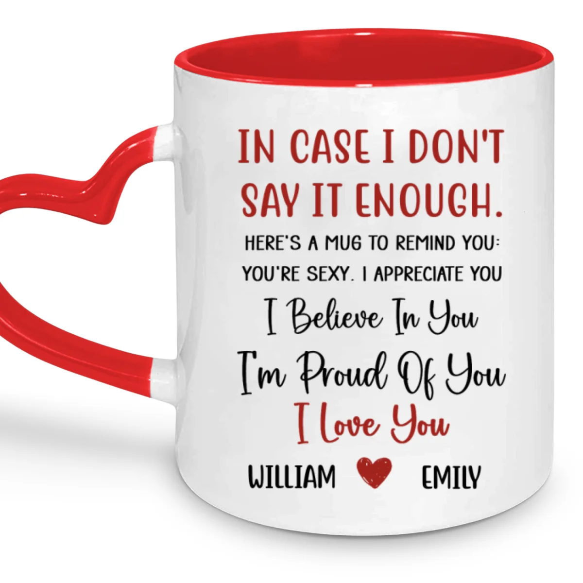 I Believe In You - Personalized Custom Heart Handle Mug - Image 6